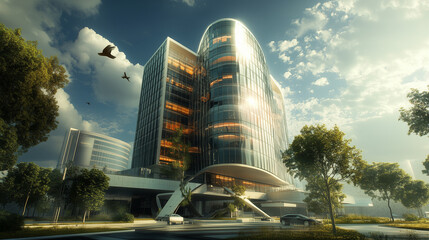 amazing building 3D surrealism background
