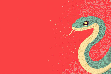 Obraz premium Banner illustration 2025 new year Chinese with snake and place for text