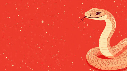 Obraz premium Banner illustration 2025 new year Chinese with snake and place for text