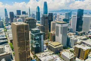 Fototapeta premium Aerial View of a Dense Cityscape with Skyscrapers