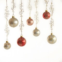 Christmas Decorations Isolated on White Background