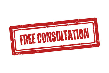 free consultation. A red stamp isolated on white background.