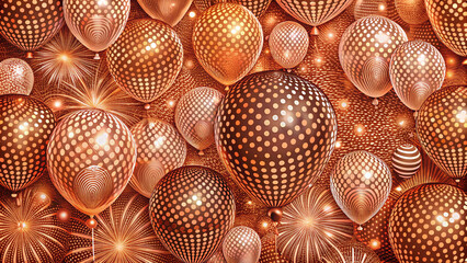 Colorful shiny balloons with sparkles high detailed Background