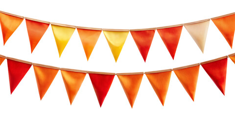 orange and red party flags for decoration and covering isolated on white background as transparent. PNG. AI GENERATED