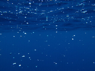 Ocean surface and air bubbles, navy blue