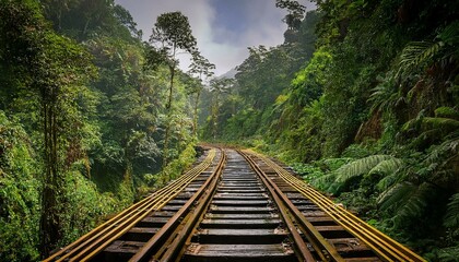 Fototapeta premium railway in the mountains
