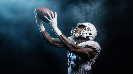 Intense Close-Up of American Football Training Moment