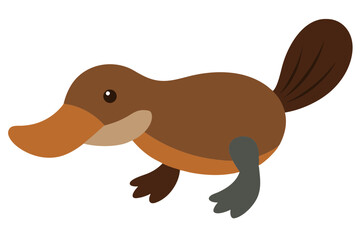  Cute platypus duck billed animal vector art illustration