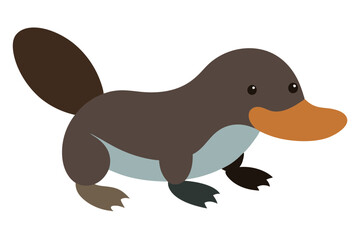  Cute platypus duck billed animal vector art illustration