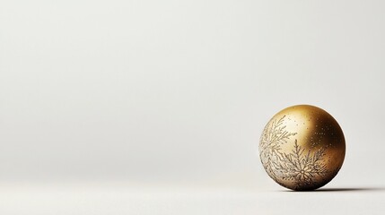   Golden egg on white table with black and gold object nearby