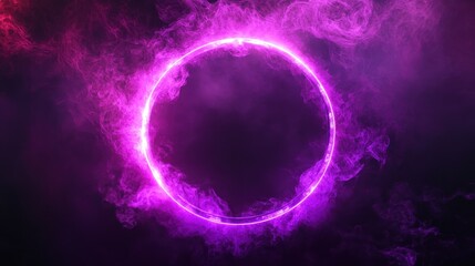 Obraz premium Neon Circle in Smoke