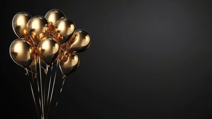 Luxurious Black Friday banner golden balloons elegant atmosphere