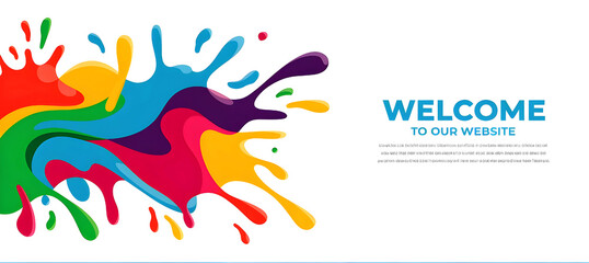trendy banner design for modern websites. Abstract, vector-style, colorful splashes.