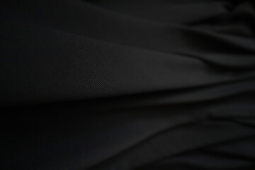 Black Fabric Texture, Abstract Background.