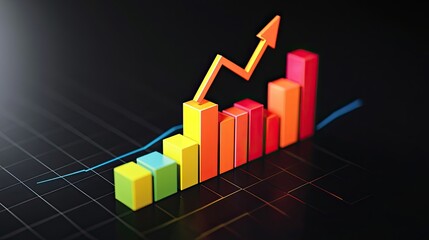 Business Chart Bar Graph, Generative AI