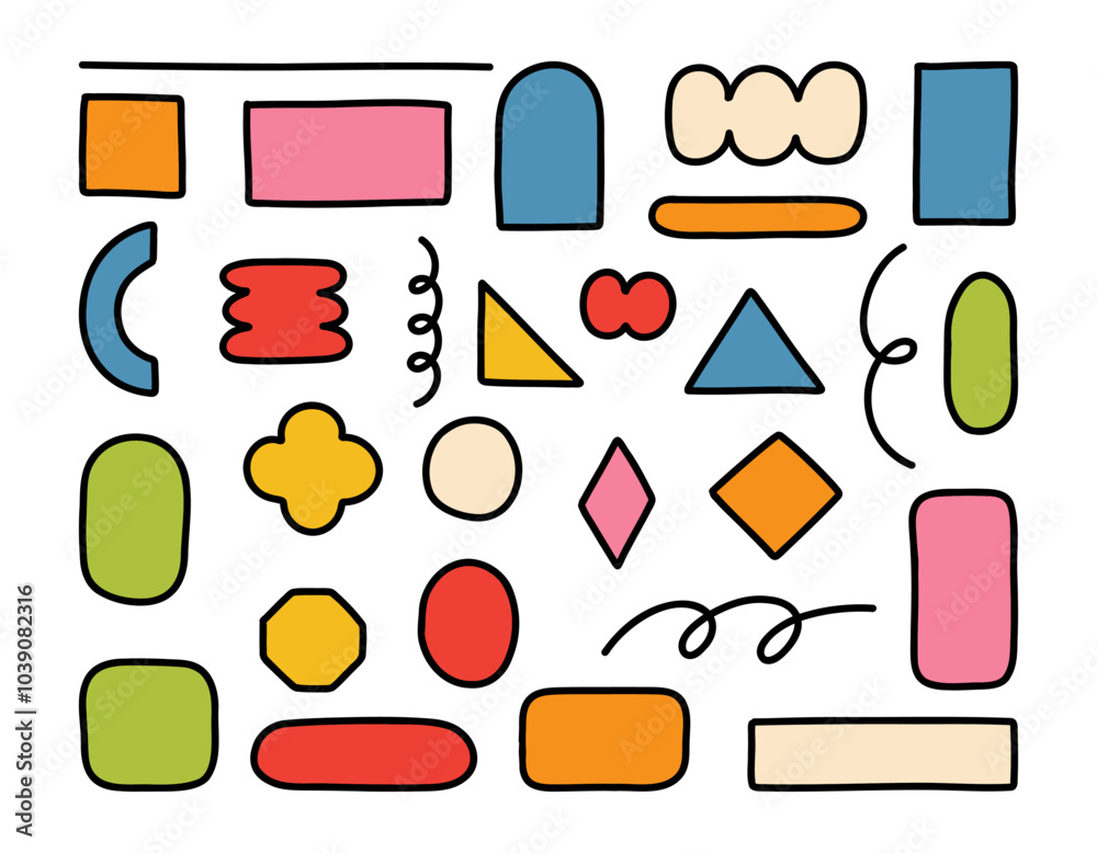 Canvas Prints playful abstract shapes icon set. a collection of 25 abstract shapes, including squares, rectangles,