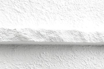 White Rough Textured Wall with a Horizontal Shelf
