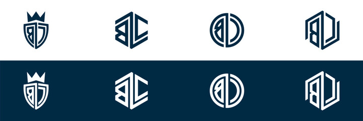 Typography BC letter logo design