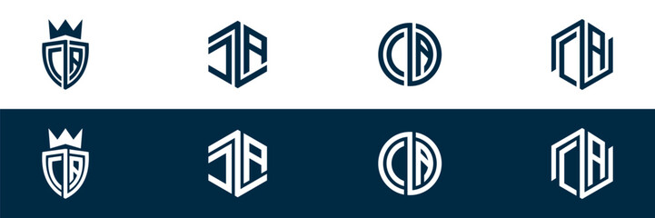 Typography CA letter logo design