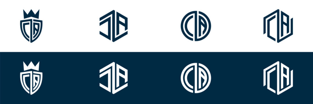 Typography CA letter logo design