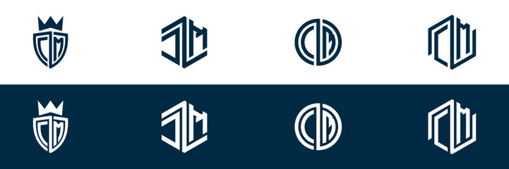 Typography CM letter logo design