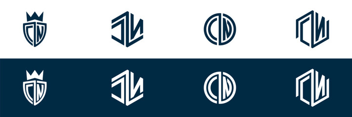 Typography CN letter logo design