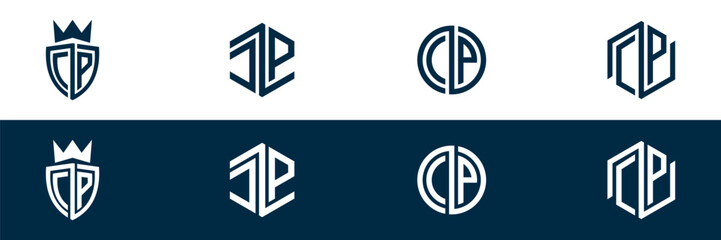 Typography CP letter logo design