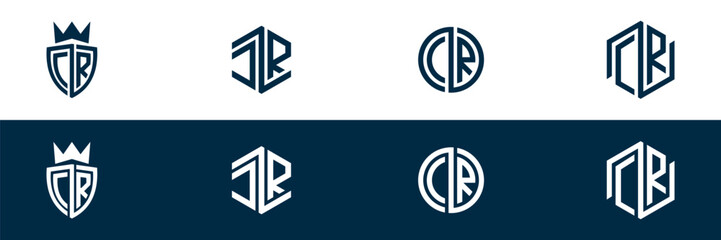 Typography CR letter logo design