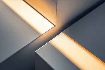 Abstract Light and Shadow Play on a White and Gray Surface