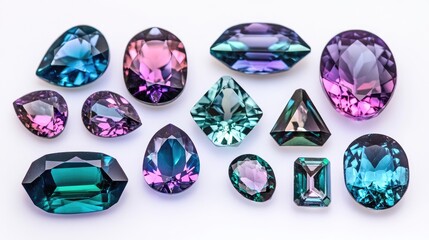 Fototapeta premium Vibrant Collection of Colorful Gemstones and Crystals