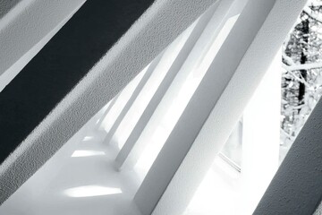 Naklejka premium Abstract View of White Angular Structures with Shadows