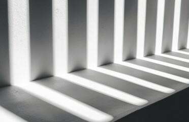 Obraz premium White Wall With Long Shadows Cast by Slats