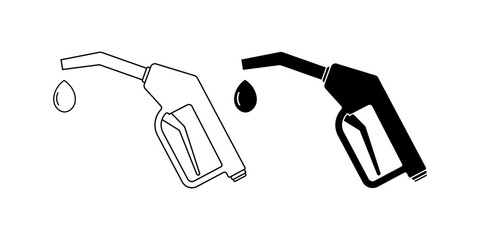 fuel nozzle icon set isolated on white background