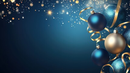 Elegant Holiday Celebration Background with Sparkling Ornaments and Festive Decorations