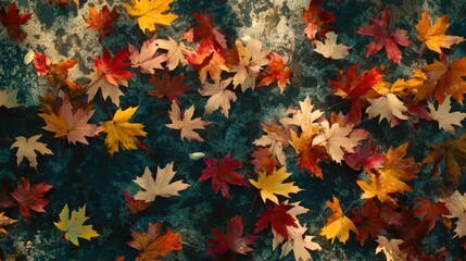 Colorful Autumn Leaves on Ground