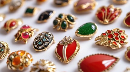 Elegant Collection of Vintage Brooches on Display