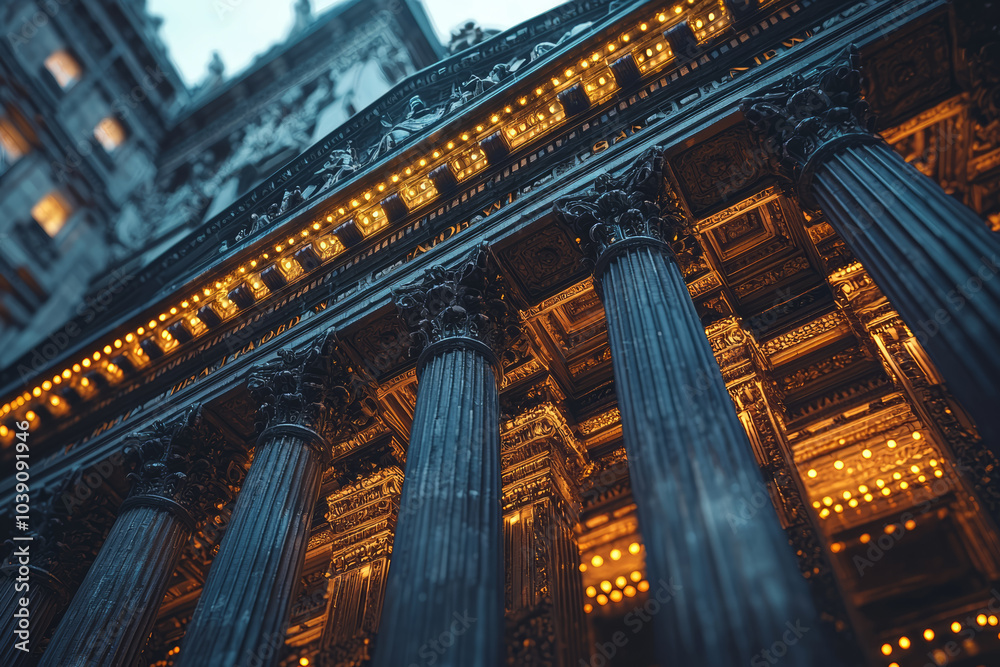 Poster a financial institution using blockchain to speed up cross-border payments, showcasing blockchain's 