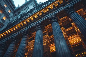 Obraz premium A financial institution using blockchain to speed up cross-border payments, showcasing blockchain's potential to streamline global finance. Concept of finance.