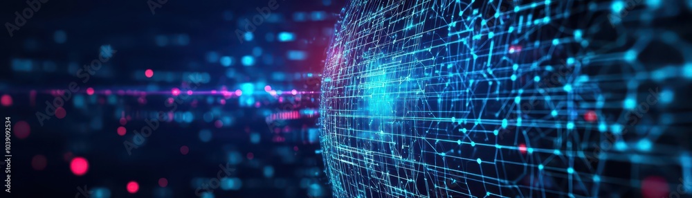 Leinwandbilder Neural networkdriven big data pattern recognition front view Discovering hidden patterns in big data through AI cybernetic tone Triadic Color Scheme