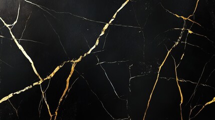 Black Marble with Golden Veins