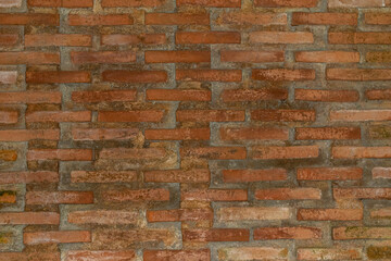 View of the red brick wall background
