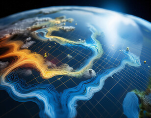 Close-Up of Climate Data and Weather Patterns