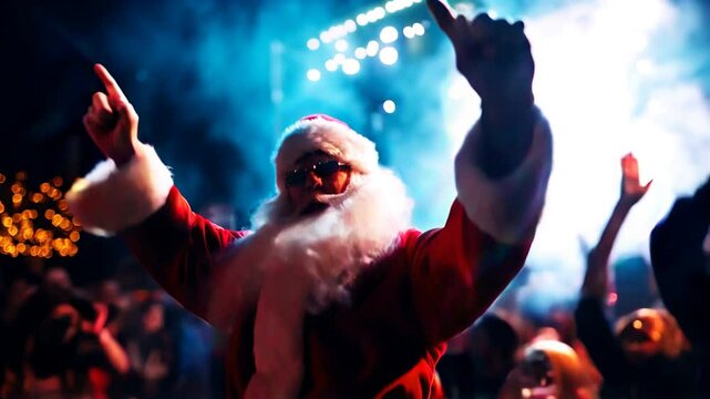 Santa Claus dancing at the party