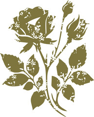 Fototapeta premium Rose flowers vector with vintage stipple effect, y2k coquette