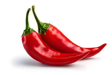 Hot chili red yellow spice bell pepper isolated white background mockup spicy advertisement photo 3d single one
