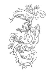 Fototapeta premium griffin flying tattoo idea 