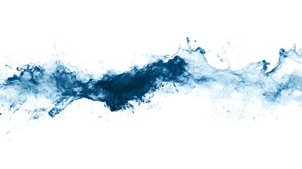 dynamic water splash creates energetic and refreshing visual effect, showcasing vibrant blue hues and intricate details against transparent background