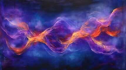 Fototapeta premium Abstract Art with Purple and Orange Swirls