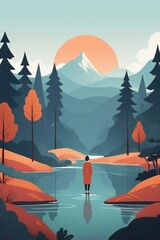 sunset in the mountains