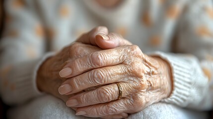 Fototapeta premium Close-up of a senior woman's hands, showcasing aged, wrinkled skin, followed by a rejuvenated, youthful transformation with soft, smooth skin
